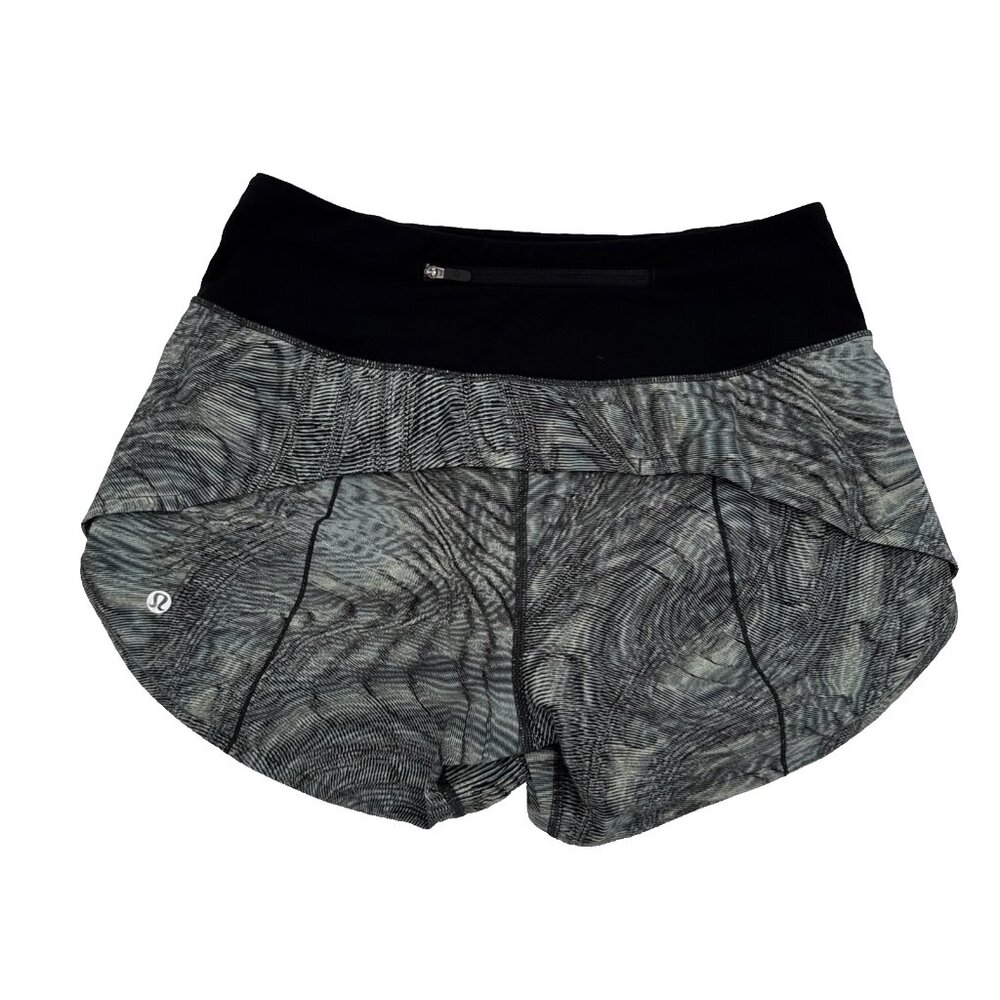 LULULEMON SPEED UP SHORT Dimensional Icing Blue Multi Black SIZE-4 W7AVOT